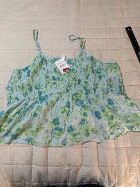 BP. Floral Smocked Crop Camisole